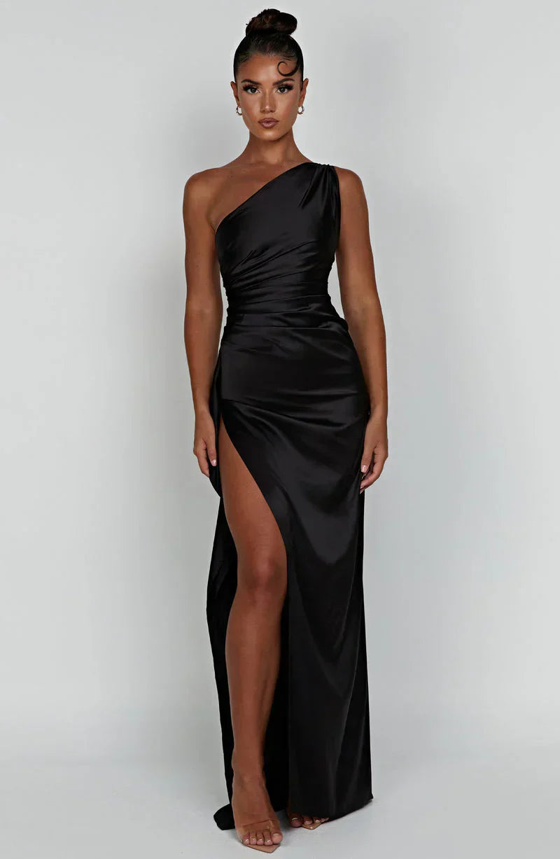 Onorina - One Shoulder Satin Maxi Lux by Ares Milano
