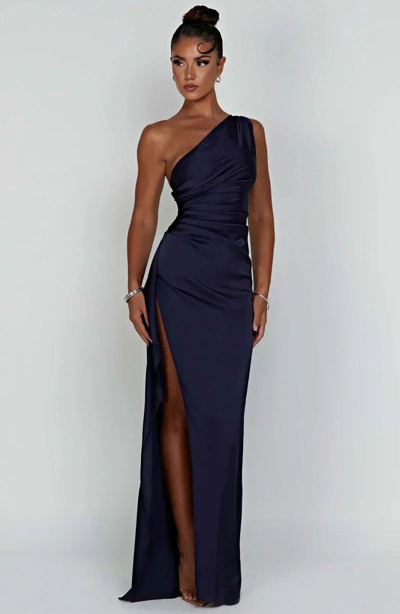 Onorina - One Shoulder Satin Maxi Lux by Ares Milano