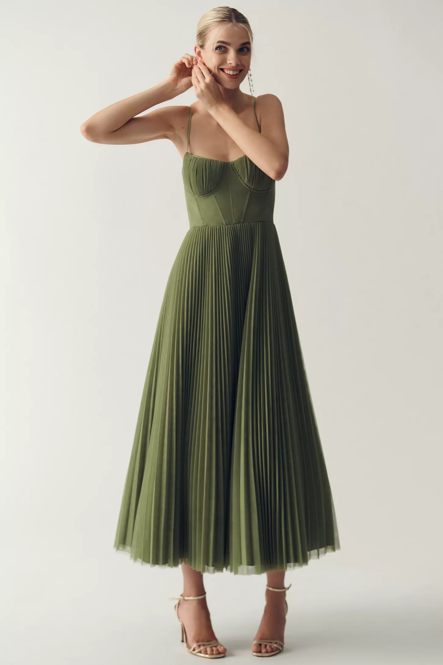 Samuela - Silk Pleated Maxi Dress by Ares Milano