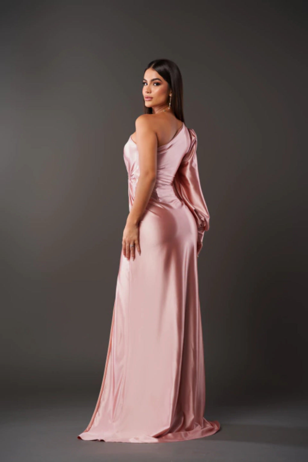 Carla - Silk Maxi Dress One Shoulder by Ares Milano