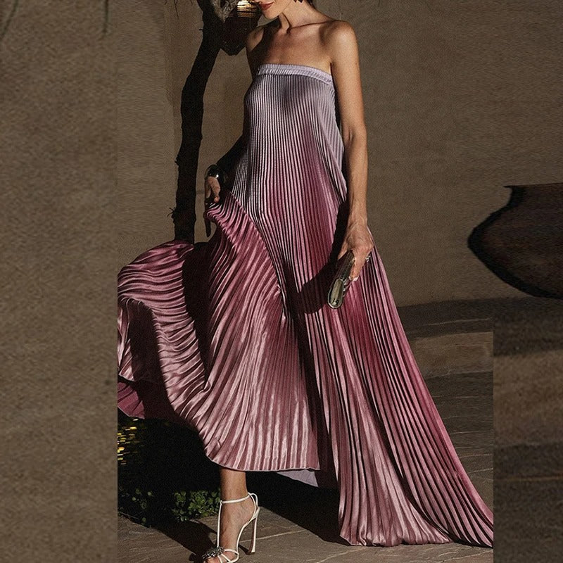 Gelsomina - Strapless Pleated Maxi by Ares Milano