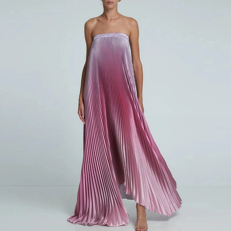 Gelsomina - Strapless Pleated Maxi by Ares Milano