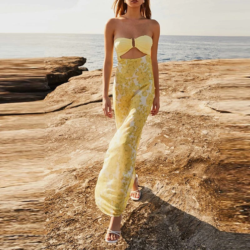 Marcella - Floral Maxi Dress by Ares Milano