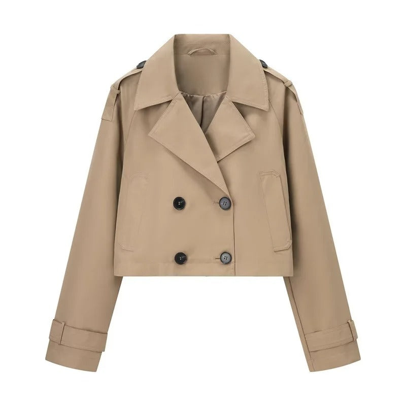Anatolia - Wool Cropped Trench Coat Fit by Ares Milano