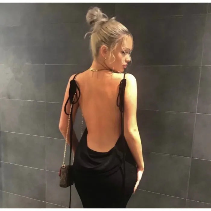 Edda - Backless Emerald Maxi Silk by Ares Milano