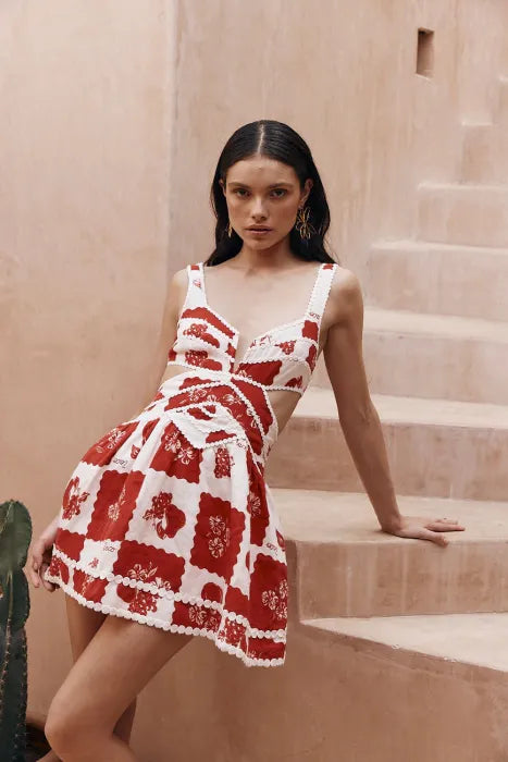 Manuela - Floral Cutout Mini Dress by Ares Milano