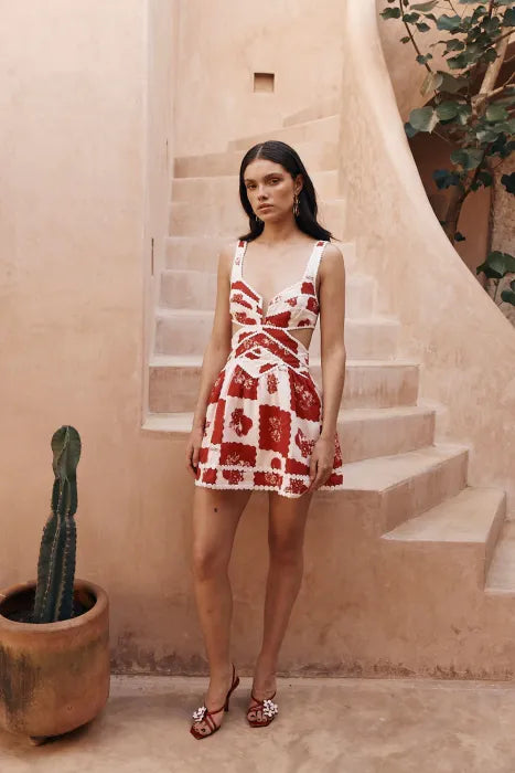 Manuela - Floral Cutout Mini Dress by Ares Milano