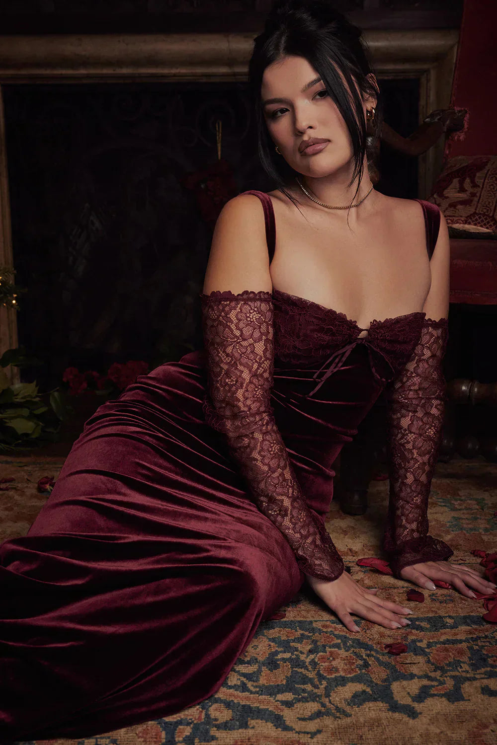 Savina - Satin Maxi Dress by Ares Milano