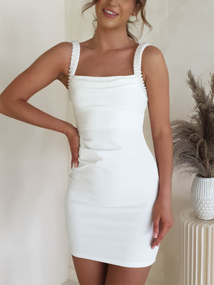 Immacolata - Pearl Strap Dress by Ares Milano