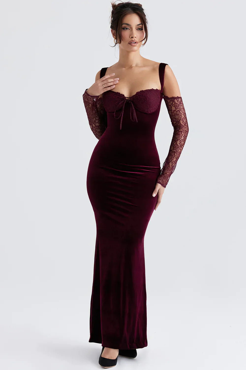 Savina - Satin Maxi Dress by Ares Milano