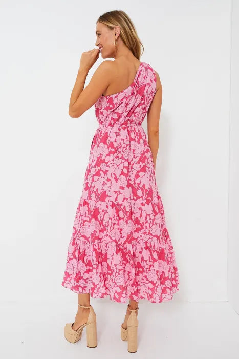 Mariella - Pink Floral Maxi Dress by Ares Milano