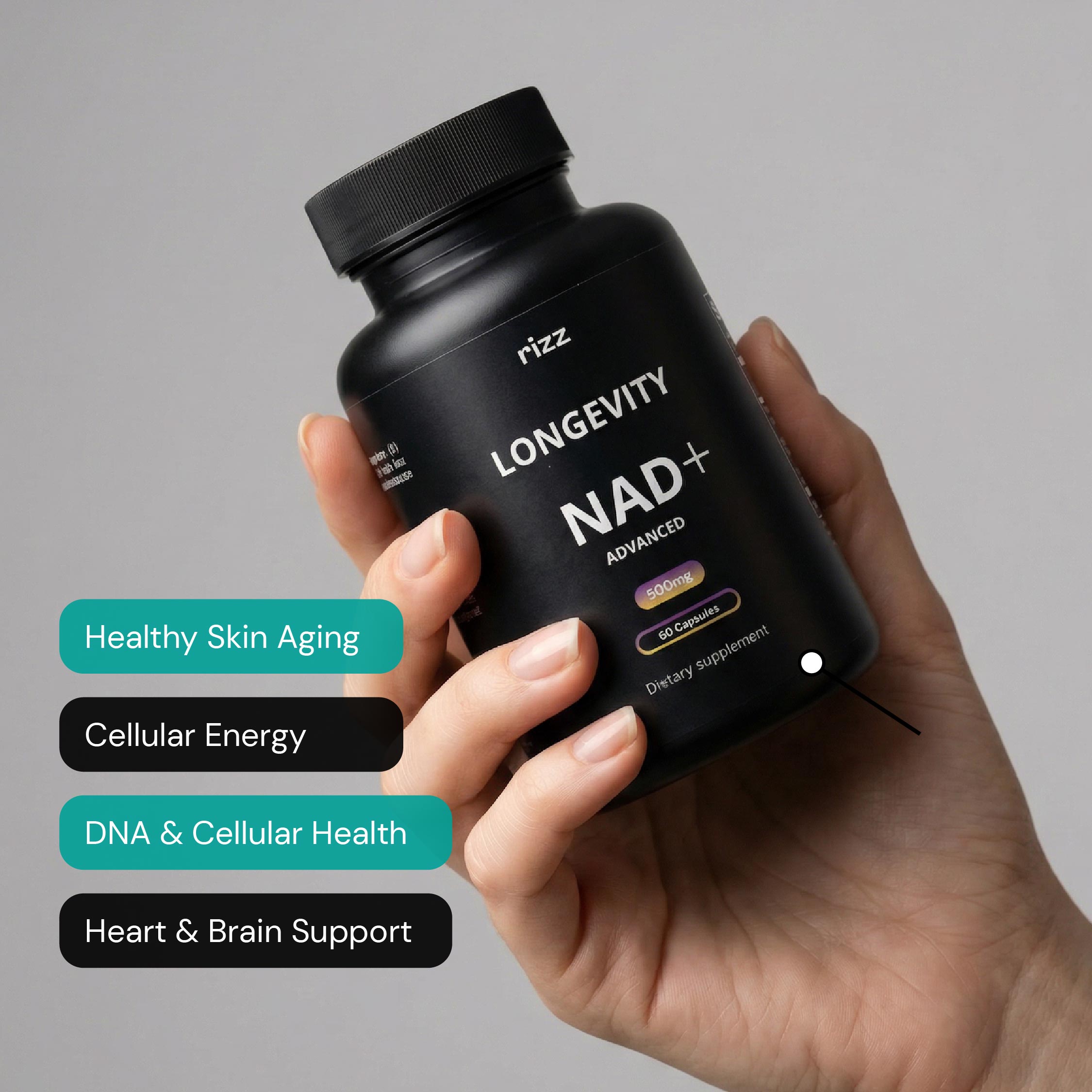 rizz NAD+ Advanced Anti-Aging Supplement With Resveratrol