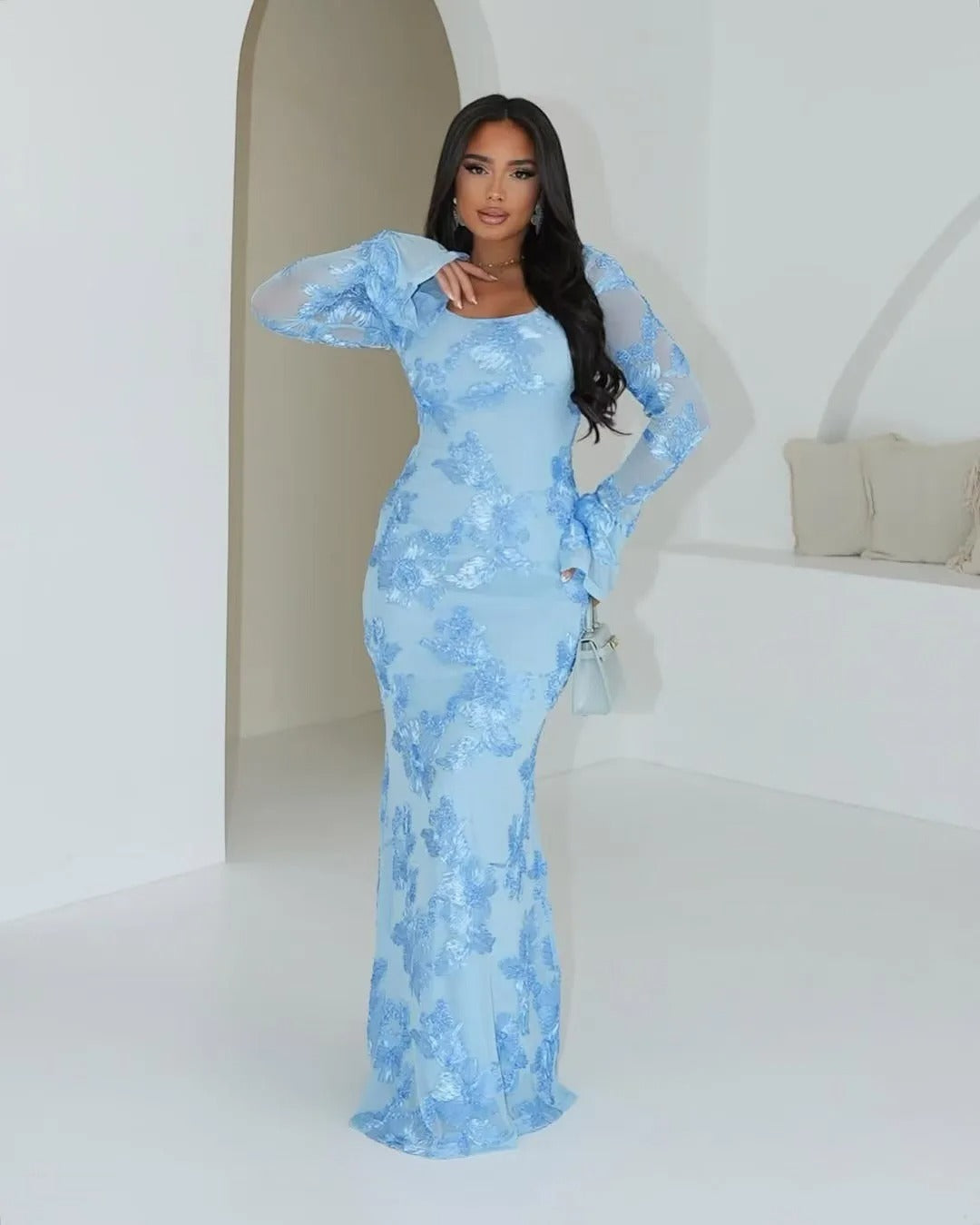 Natalina - Pastel Florals Maxi Chiffon by Ares Milano